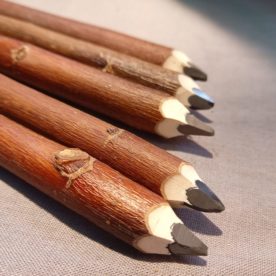 Crayons graphites naturels en branche d’osier – Lot de 3