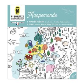 Poster géant à colorier – La Mappemonde – Pirouette Cacahouète