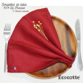 Serviette de table en lin – 4 coloris – éco-conçu – Ecocotte
