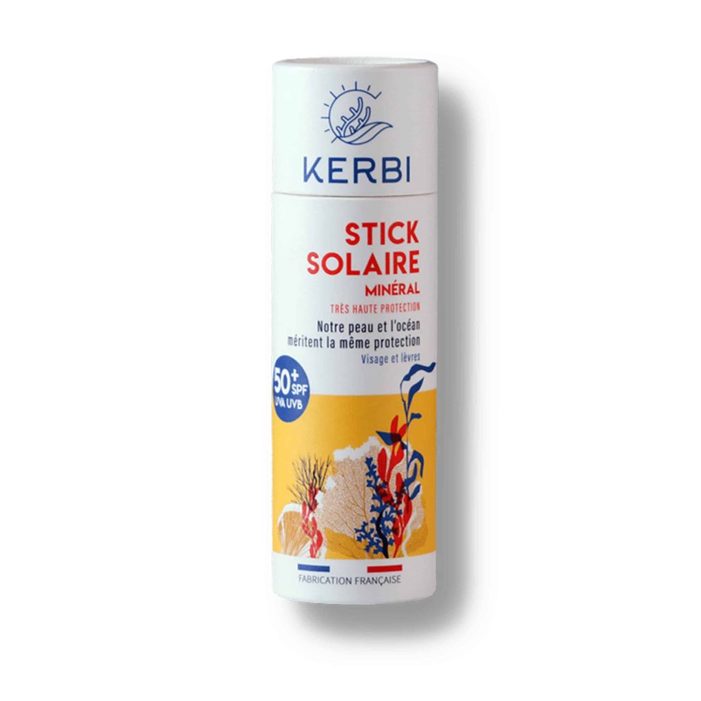 crème solaire en stick éco responsable écologique spf 50+ kerbi