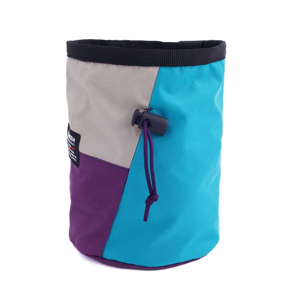 sac à magnésie éco responsable rond upcyclé fabriqué en france bleu