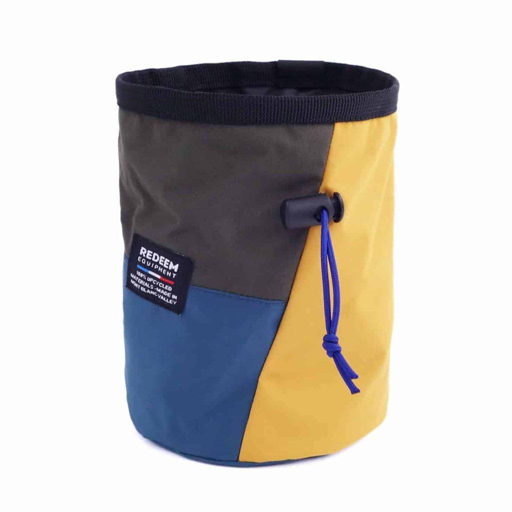 sac à magnésie éco responsable rond upcyclé fabriqué en france jaune